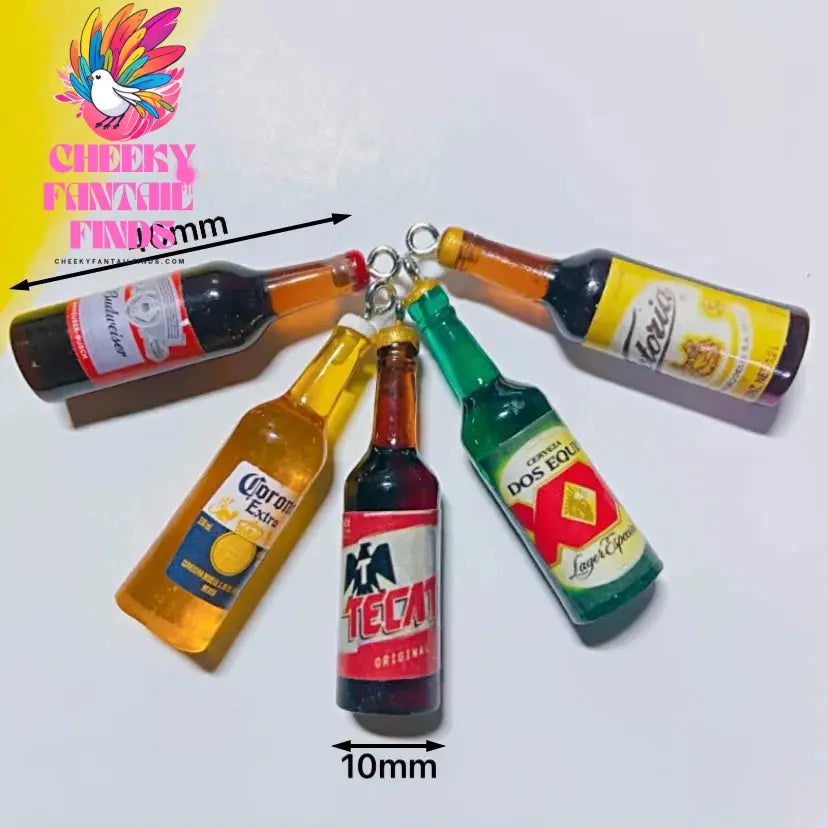 10Pcs Drink Alcohol Wine Bottle Charms for Pendant Jewelry Making Supplies Ornaments Keychain  Earrings DIY Findings Accessories - Cheeky Fantail Finds