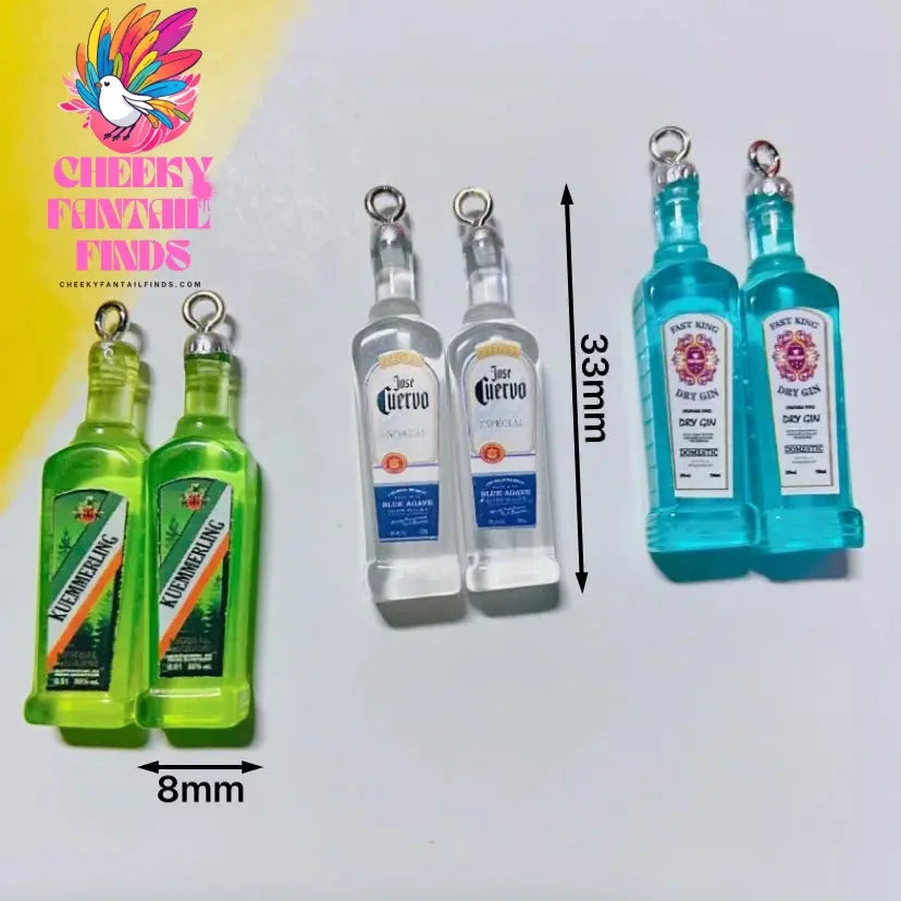 10Pcs Drink Alcohol Wine Bottle Charms for Pendant Jewelry Making Supplies Ornaments Keychain  Earrings DIY Findings Accessories - Cheeky Fantail Finds