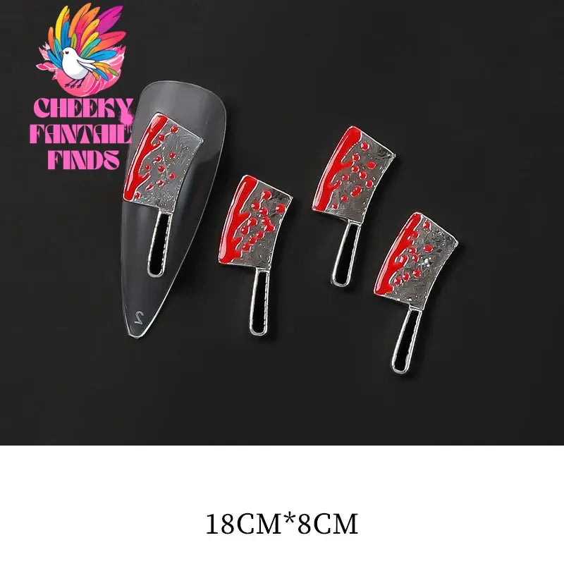 10Pcs/Lot Halloween Luxury Silver Cross Nail Art Charm Parts Punk Y2K Metal Style Jewelry Alloy Shinny Nail Diamond Decoration Cheeky Fantail Finds