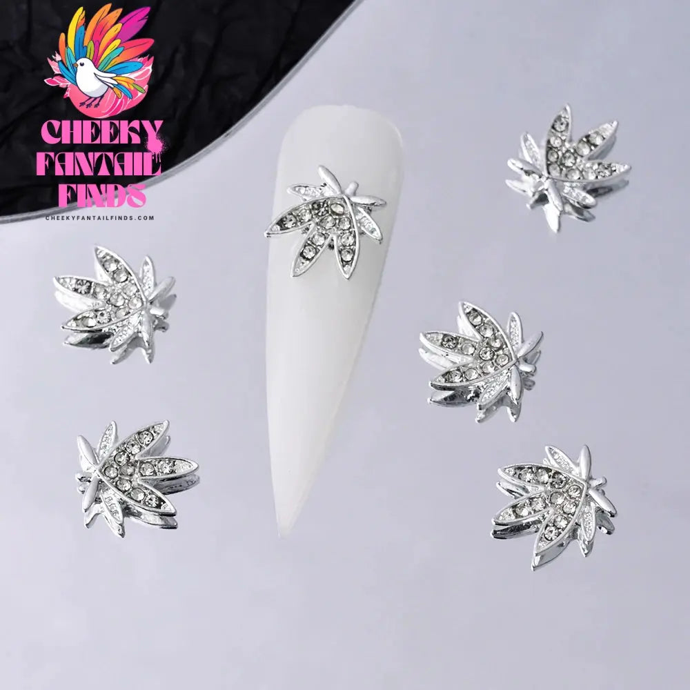 10Pcs/Lot Halloween Luxury Silver Cross Nail Art Charm Parts Punk Y2K Metal Style Jewelry Alloy Shinny Nail Diamond Decoration Cheeky Fantail Finds
