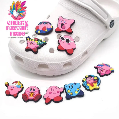 10Pcs Set Kirby's Dream Land Shoe Buckle DIY Sneakers Accessories Souvenir PVC Shoe Decorations Clogs Kids Gifts Cheeky Fantail Finds