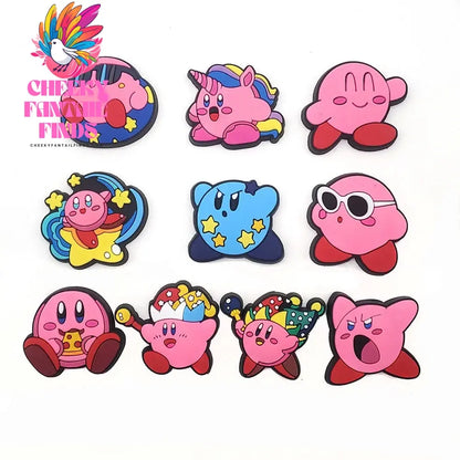 10Pcs Set Kirby's Dream Land Shoe Buckle DIY Sneakers Accessories Souvenir PVC Shoe Decorations Clogs Kids Gifts Cheeky Fantail Finds