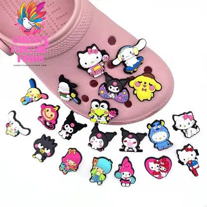 10Pcs Shoe Charms Sandals Charms Cartoon Cat Shoe Accessories Buttons Shoe Sandals Decration Cheeky Fantail Finds