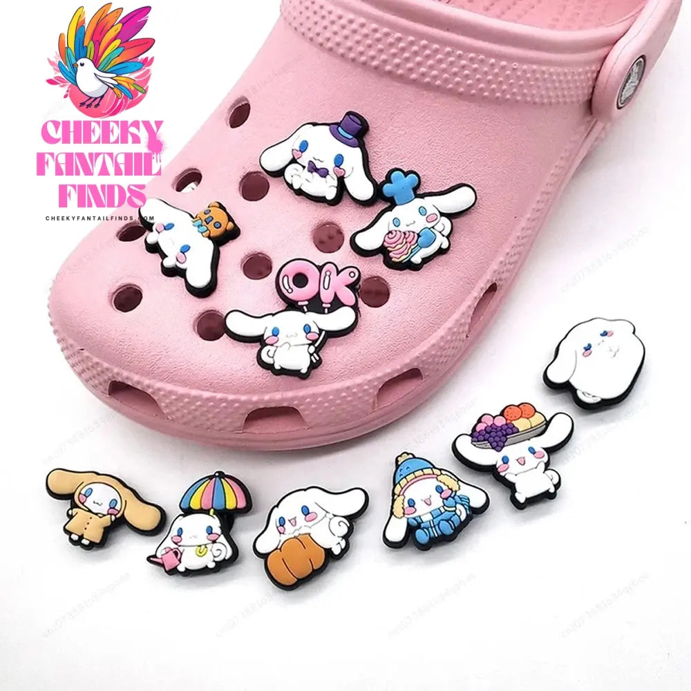 10Pcs Shoe Charms Sandals Charms Cartoon Cat Shoe Accessories Buttons Shoe Sandals Decration Cheeky Fantail Finds