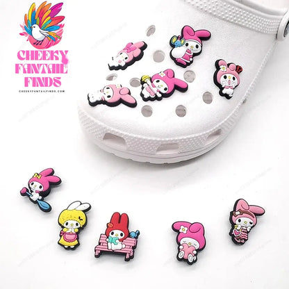 10Pcs Shoe Charms Sandals Charms Cartoon Cat Shoe Accessories Buttons Shoe Sandals Decration Cheeky Fantail Finds