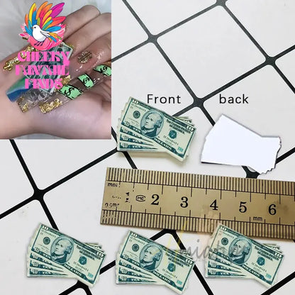 10pc Luxury Money Dollors Nail Charms 3D Crystal Rhinestones Dollor Design Manicure DIY Nail Art Jewelry Decorations Cheeky Fantail Finds