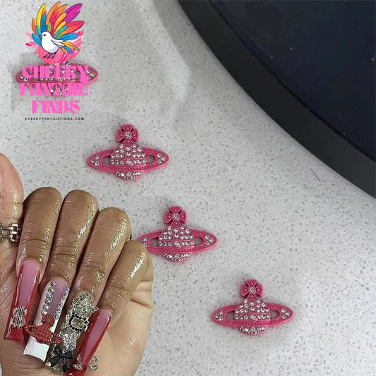 10pcs 3D Luxury Planet Nail Charms Saturn Planet Nail Rhinestones Gems Jewelry Kawaii DIY Acrylic Nail Manicure Decoration Cheeky Fantail Finds