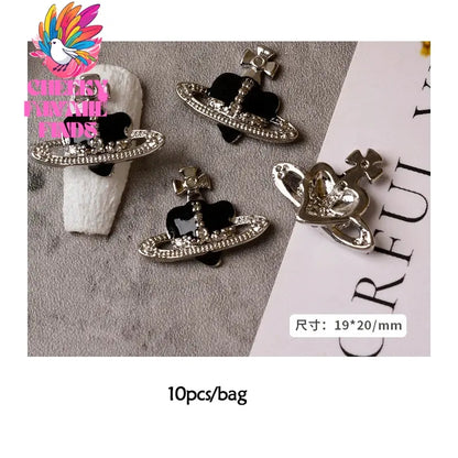10pcs 3D Luxury Planet Nail Charms Saturn Planet Nail Rhinestones Gems Jewelry Kawaii DIY Acrylic Nail Manicure Decoration Cheeky Fantail Finds