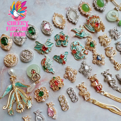 10pcs Festive Wedding Bride New Year Christmas Zircon Metal Nails Jewelry Decorations Nail Art Accessories Charms Parts Supplies Cheeky Fantail Finds