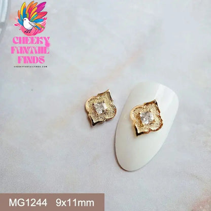 10pcs Festive Wedding Bride New Year Christmas Zircon Metal Nails Jewelry Decorations Nail Art Accessories Charms Parts Supplies Cheeky Fantail Finds