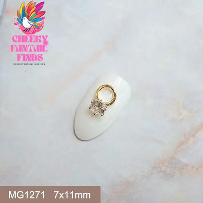 10pcs Festive Wedding Bride New Year Christmas Zircon Metal Nails Jewelry Decorations Nail Art Accessories Charms Parts Supplies Cheeky Fantail Finds
