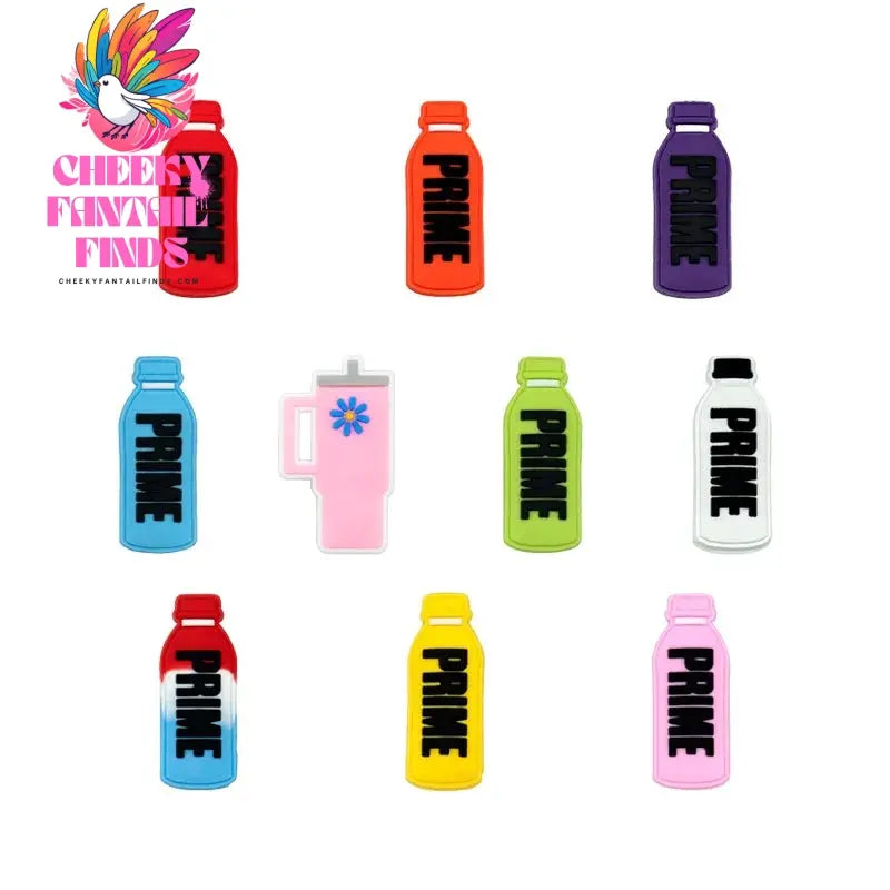 10pcs PVC Shoe Charms Bulk Clog Accessories Set Kawaii Kids Boys Girls Women Functional Drinks Shoe Decorations for Sandals - Cheeky Fantail Finds
