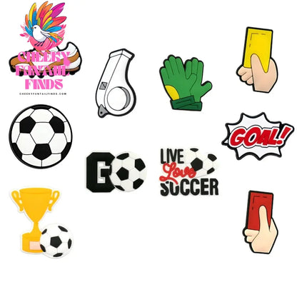 10pcs Sport Shoe Charms Basketball Football Swimming Tennis  Shoe Decorations Pins for Men Women Kids Shoe Ornament Accessories - Cheeky Fantail Finds