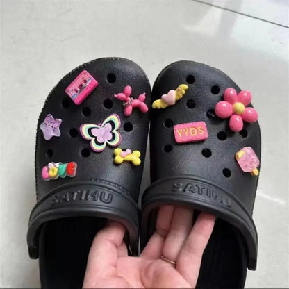 10pcs Y2K Pinky Girl Shoe Charms Decorations For DIY Shoe Accessories Fit Clogs Best Gift Cheeky Fantail Finds