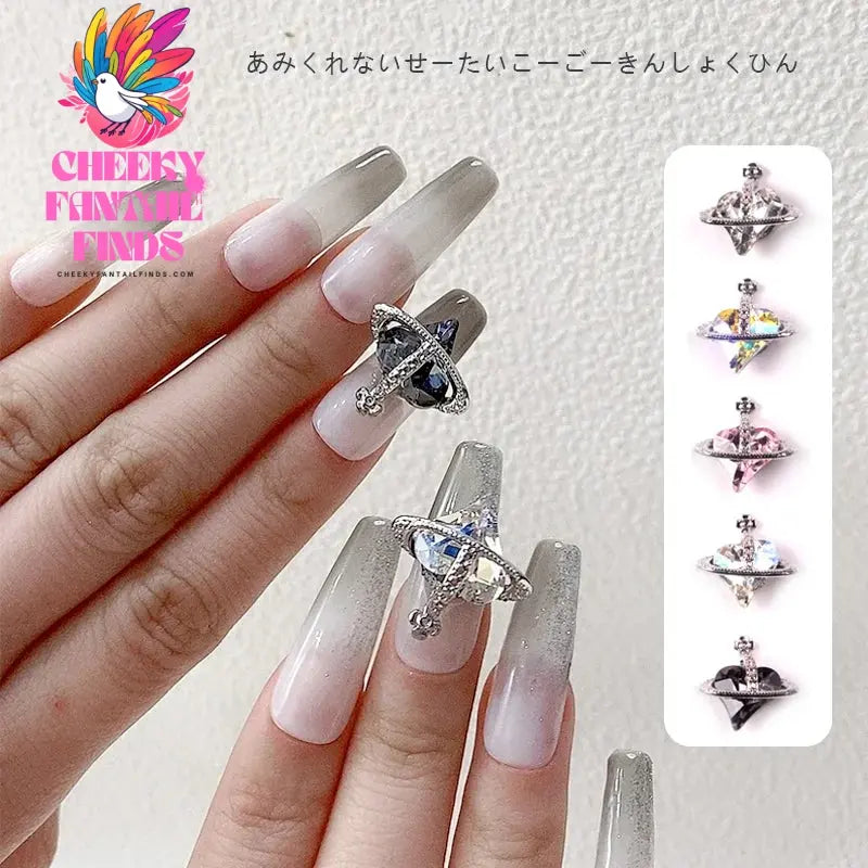 10pcs/lot Flat Bear Nails Charm Rhinestones Silver/Gold Nail Accessories Professional Charm Zirconia Diamond Luxury Parts DIY Cheeky Fantail Finds