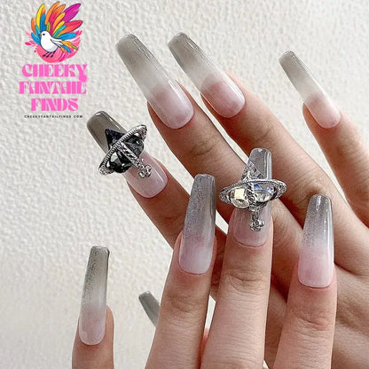 10pcs/lot Flat Bear Nails Charm Rhinestones Silver/Gold Nail Accessories Professional Charm Zirconia Diamond Luxury Parts DIY Cheeky Fantail Finds