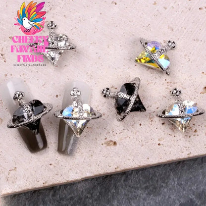 10pcs/lot Flat Bear Nails Charm Rhinestones Silver/Gold Nail Accessories Professional Charm Zirconia Diamond Luxury Parts DIY Cheeky Fantail Finds