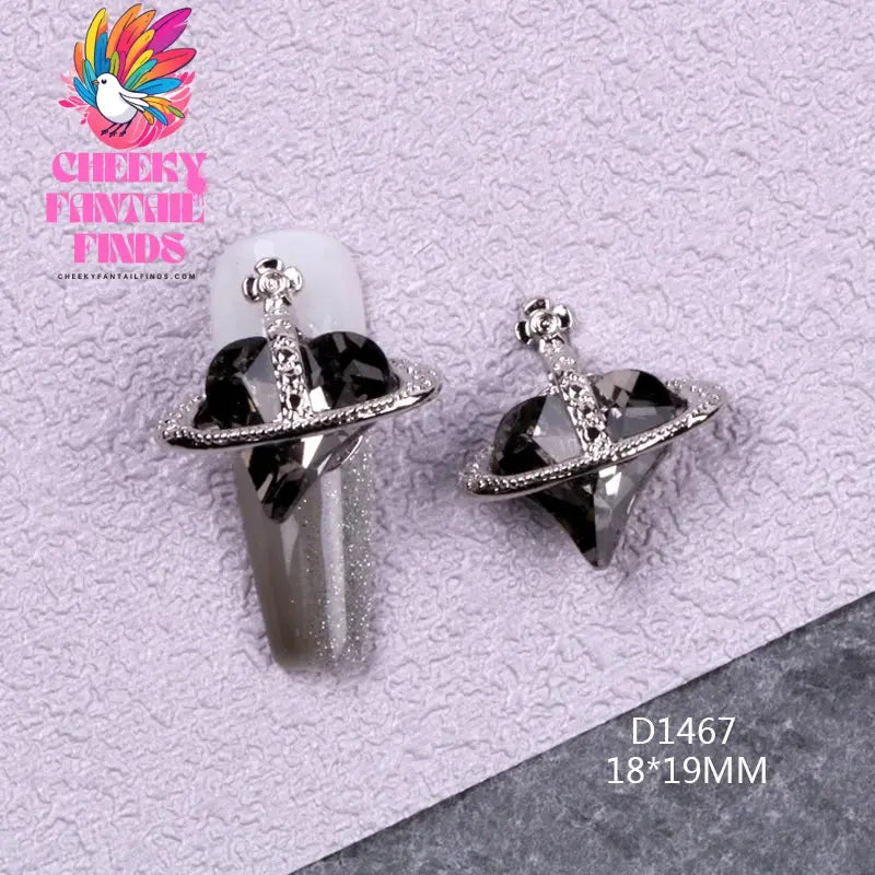 10pcs/lot Flat Bear Nails Charm Rhinestones Silver/Gold Nail Accessories Professional Charm Zirconia Diamond Luxury Parts DIY Cheeky Fantail Finds