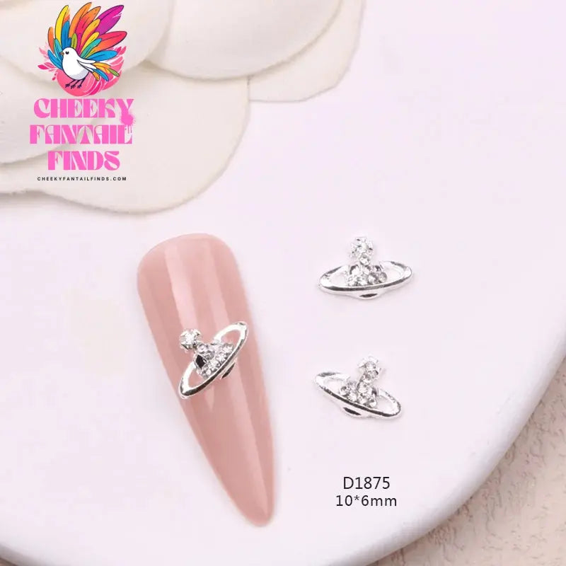10pcs/lot Flat Bear Nails Charm Rhinestones Silver/Gold Nail Accessories Professional Charm Zirconia Diamond Luxury Parts DIY Cheeky Fantail Finds