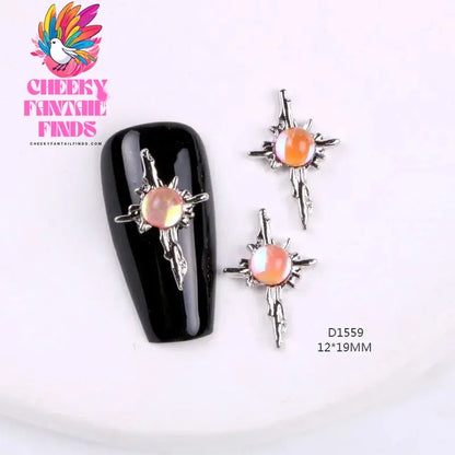 10pcs/lot Flat Bear Nails Charm Rhinestones Silver/Gold Nail Accessories Professional Charm Zirconia Diamond Luxury Parts DIY Cheeky Fantail Finds