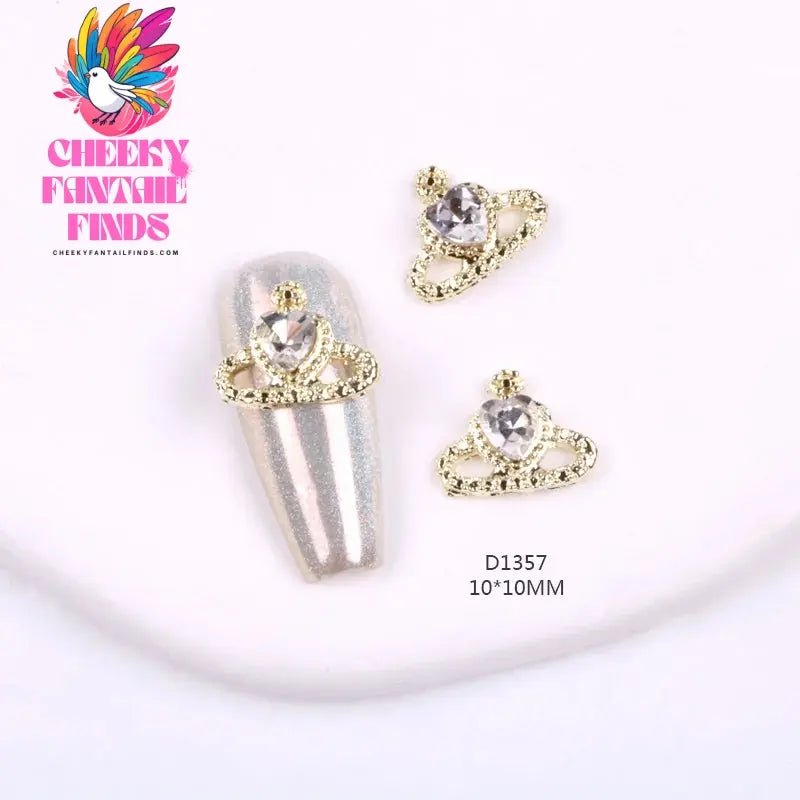10pcs/lot Flat Bear Nails Charm Rhinestones Silver/Gold Nail Accessories Professional Charm Zirconia Diamond Luxury Parts DIY Cheeky Fantail Finds