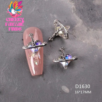 10pcs/lot Flat Bear Nails Charm Rhinestones Silver/Gold Nail Accessories Professional Charm Zirconia Diamond Luxury Parts DIY Cheeky Fantail Finds