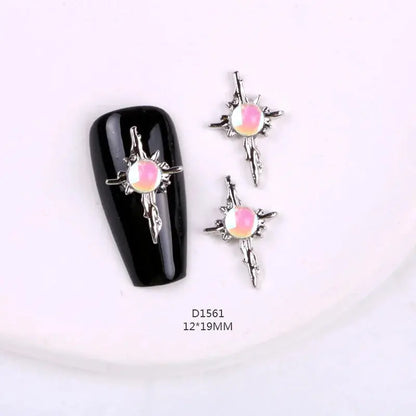 10pcs/lot Flat Bear Nails Charm Rhinestones Silver/Gold Nail Accessories Professional Charm Zirconia Diamond Luxury Parts DIY Cheeky Fantail Finds