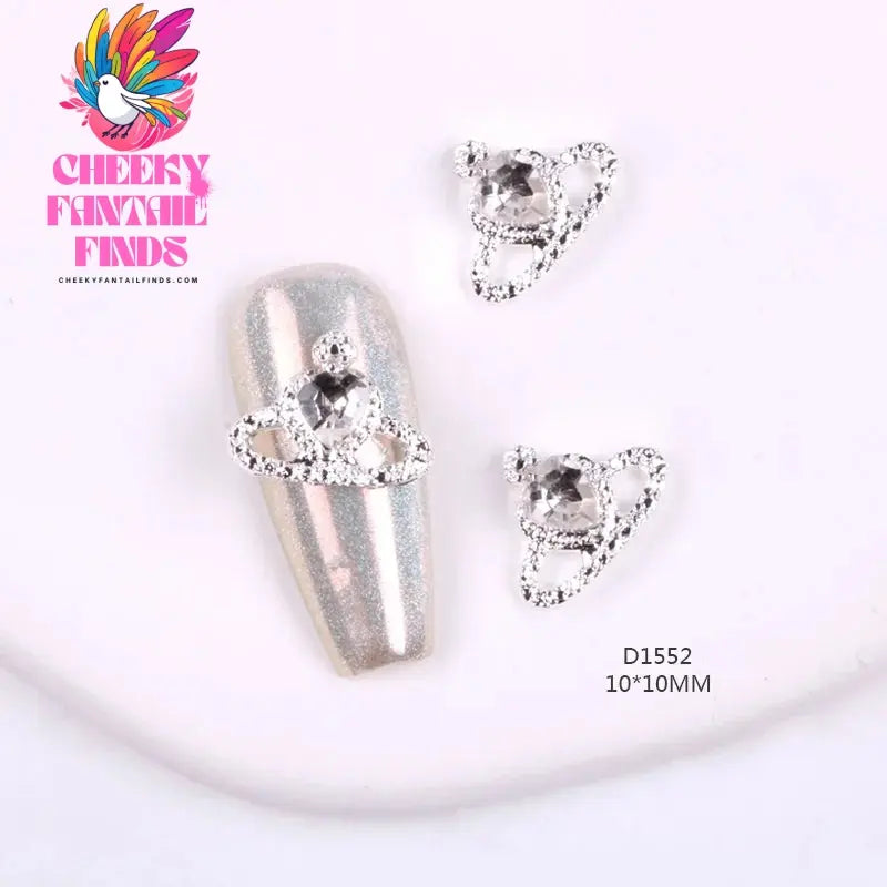 10pcs/lot Flat Bear Nails Charm Rhinestones Silver/Gold Nail Accessories Professional Charm Zirconia Diamond Luxury Parts DIY Cheeky Fantail Finds