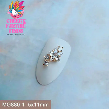 10pcs/lot Luxury Unicorn Heart Love Zircon Crystals Metal Nails Jewelry Decorations Nail Art Accessories Charms Parts Supplies Cheeky Fantail Finds