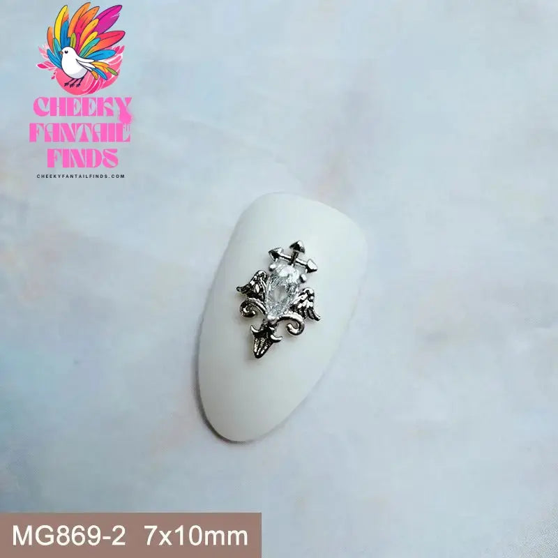 10pcs/lot Luxury Unicorn Heart Love Zircon Crystals Metal Nails Jewelry Decorations Nail Art Accessories Charms Parts Supplies Cheeky Fantail Finds