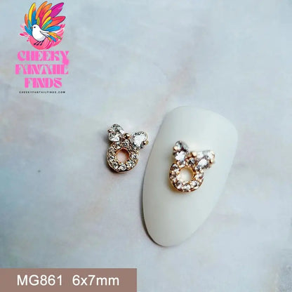 10pcs/lot Luxury Unicorn Heart Love Zircon Crystals Metal Nails Jewelry Decorations Nail Art Accessories Charms Parts Supplies Cheeky Fantail Finds