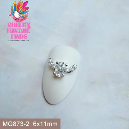 10pcs/lot Luxury Unicorn Heart Love Zircon Crystals Metal Nails Jewelry Decorations Nail Art Accessories Charms Parts Supplies Cheeky Fantail Finds