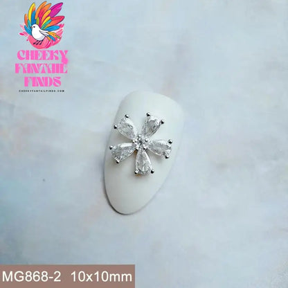 10pcs/lot Luxury Unicorn Heart Love Zircon Crystals Metal Nails Jewelry Decorations Nail Art Accessories Charms Parts Supplies Cheeky Fantail Finds