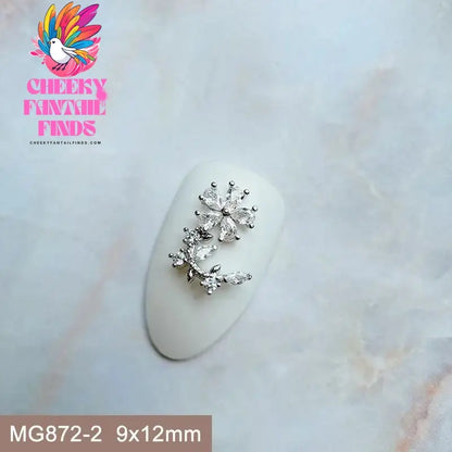 10pcs/lot Luxury Unicorn Heart Love Zircon Crystals Metal Nails Jewelry Decorations Nail Art Accessories Charms Parts Supplies Cheeky Fantail Finds