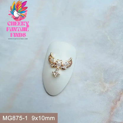 10pcs/lot Luxury Unicorn Heart Love Zircon Crystals Metal Nails Jewelry Decorations Nail Art Accessories Charms Parts Supplies Cheeky Fantail Finds
