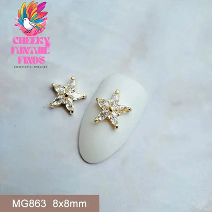 10pcs/lot Luxury Unicorn Heart Love Zircon Crystals Metal Nails Jewelry Decorations Nail Art Accessories Charms Parts Supplies Cheeky Fantail Finds
