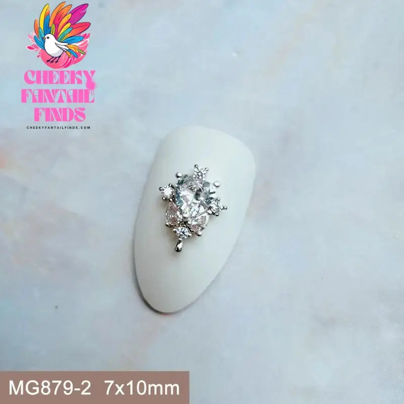 10pcs/lot Luxury Unicorn Heart Love Zircon Crystals Metal Nails Jewelry Decorations Nail Art Accessories Charms Parts Supplies Cheeky Fantail Finds