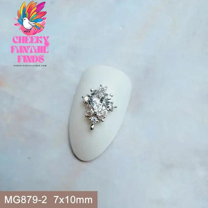 10pcs/lot Luxury Unicorn Heart Love Zircon Crystals Metal Nails Jewelry Decorations Nail Art Accessories Charms Parts Supplies Cheeky Fantail Finds