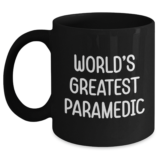 World's Greatest Rescue Worker Funny Black Coffee Mug, Gifts for Rescue Workers, Graduation Unique Gifts from Family and Friends - Main