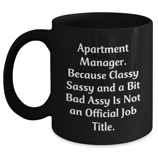 Gifts from Friends for Apartment Manager, Sassy and Classy Mug for Graduation, Funny Quote - Main