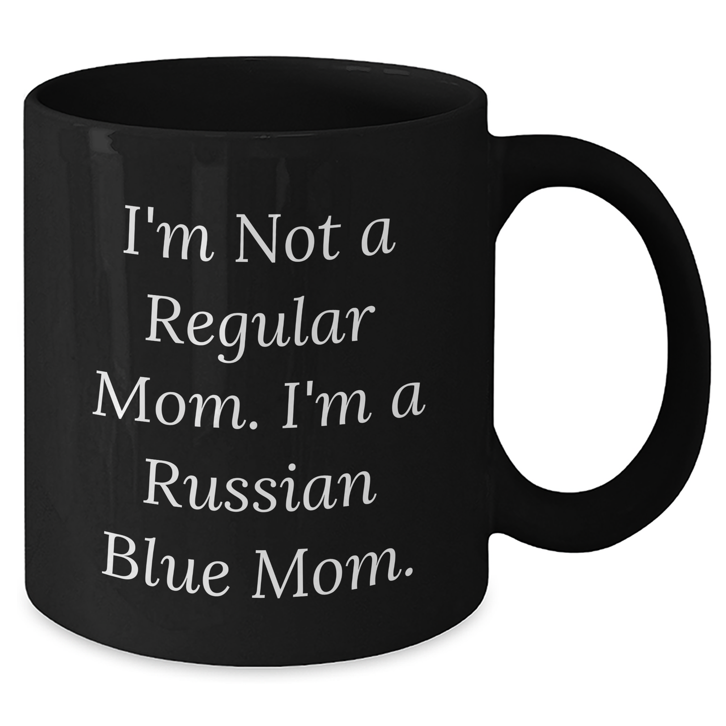 Funny Russian Blue Cat Mom Gifts from Friends and Family for Him - Unique Black Coffee Mug for Father's Day - Additional