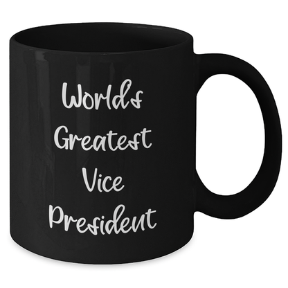 Funny Vice President Gifts from Family, Black Coffee Mug for World's Greatest Vice President Graduation Unique Gifts - Additional