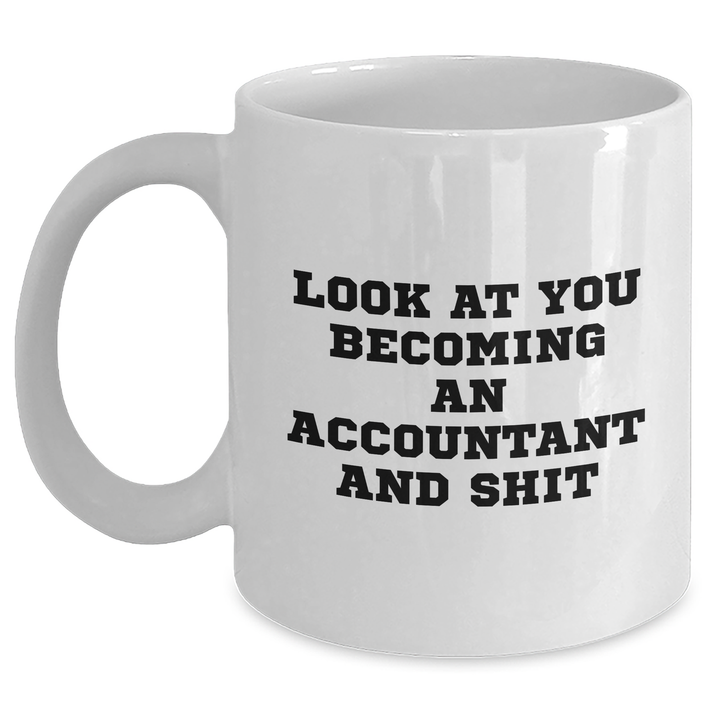 Funny Accountant Gifts for Him or Her, 'Look At You Becoming An Accountant And Shit' White Coffee Mug, Father's Day Unique Gifts from Family to Men - Main