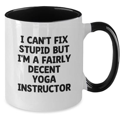 Gifts from Friends for Yoga Instructor Funny Quotes Two Tone Coffee Mug, Graduation Unique Gifts for Men, Women, Family, and Coworkers - Additional