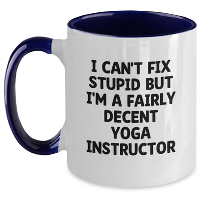 Gifts from Friends for Yoga Instructor Funny Quotes Two Tone Coffee Mug, Graduation Unique Gifts for Men, Women, Family, and Coworkers - Main
