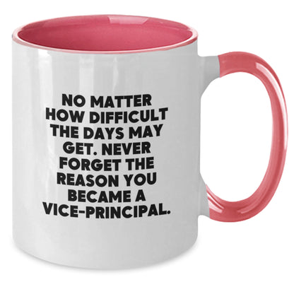 Inspirational Vice-principal Gifts, Funny Quote Coffee Mug, Two Tone Mug for Graduation, Gifts from Friends, Vice-principal Appreciation, Vice-principal Motivation - Additional