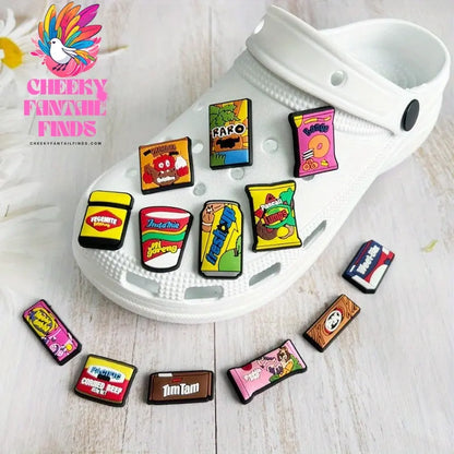 11pcs Vibrant Mexican Food-Themed Cartoon Shoe Charms - DIY Removable PVC Accessories for Clogs & Sandals, Ideal Christmas Gift, Shoe Accessories, Series Cheeky Fantail Finds