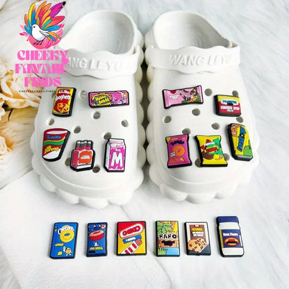11pcs Vibrant Mexican Food-Themed Cartoon Shoe Charms - DIY Removable PVC Accessories for Clogs & Sandals, Ideal Christmas Gift, Shoe Accessories, Series Cheeky Fantail Finds