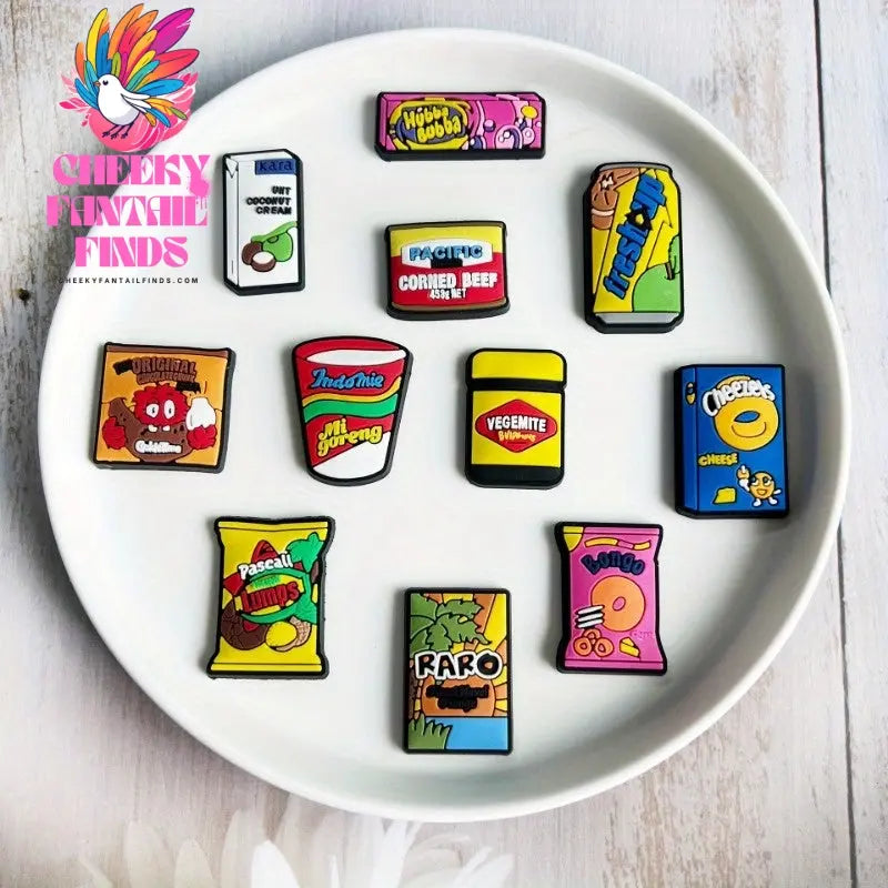 11pcs Vibrant Mexican Food-Themed Cartoon Shoe Charms - DIY Removable PVC Accessories for Clogs & Sandals, Ideal Christmas Gift, Shoe Accessories, Series Cheeky Fantail Finds