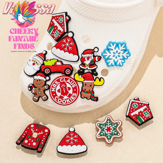 12/20/50pcs Christmas Shoe Charms Shoe Decorations Pins for Women Kids Men Boys Girls Xmas Favor Gift Garden Sandal Accessories - Cheeky Fantail Finds